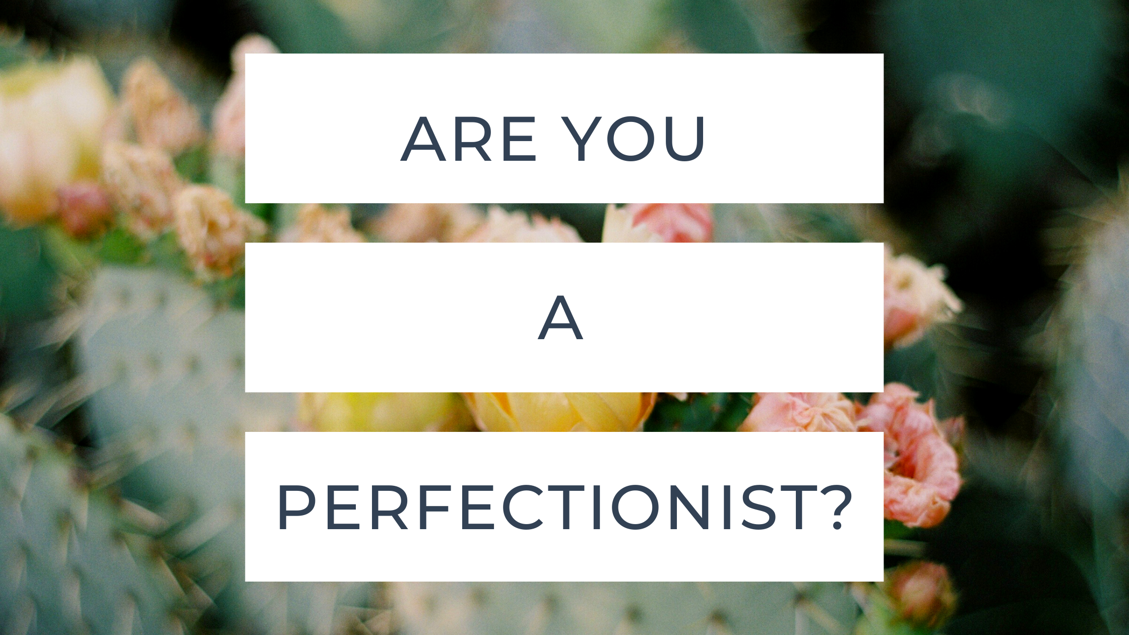 Do you struggle with perfectionism?